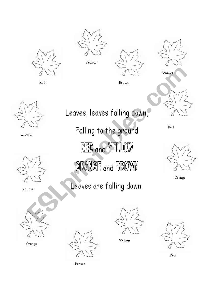 Autumn poem worksheet