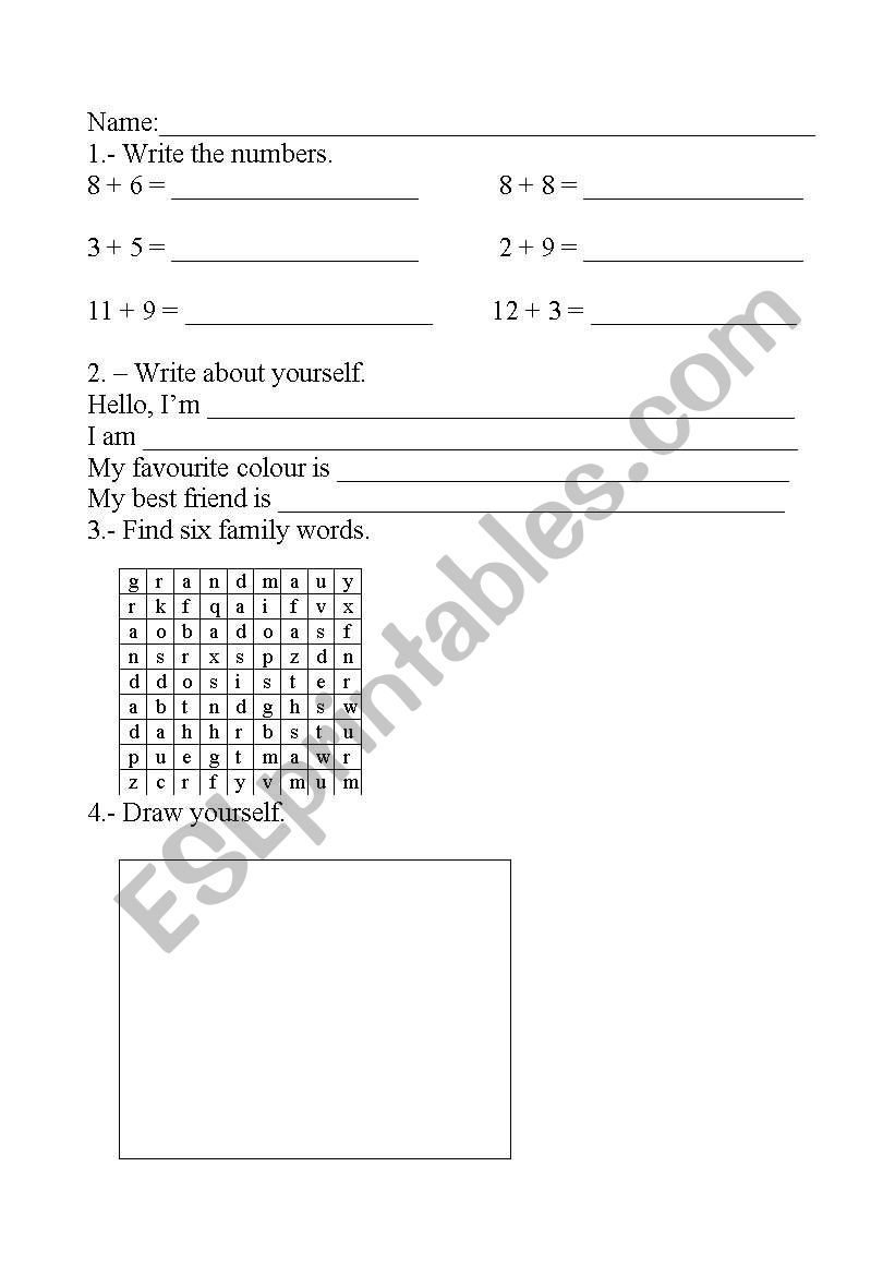 revision worksheet