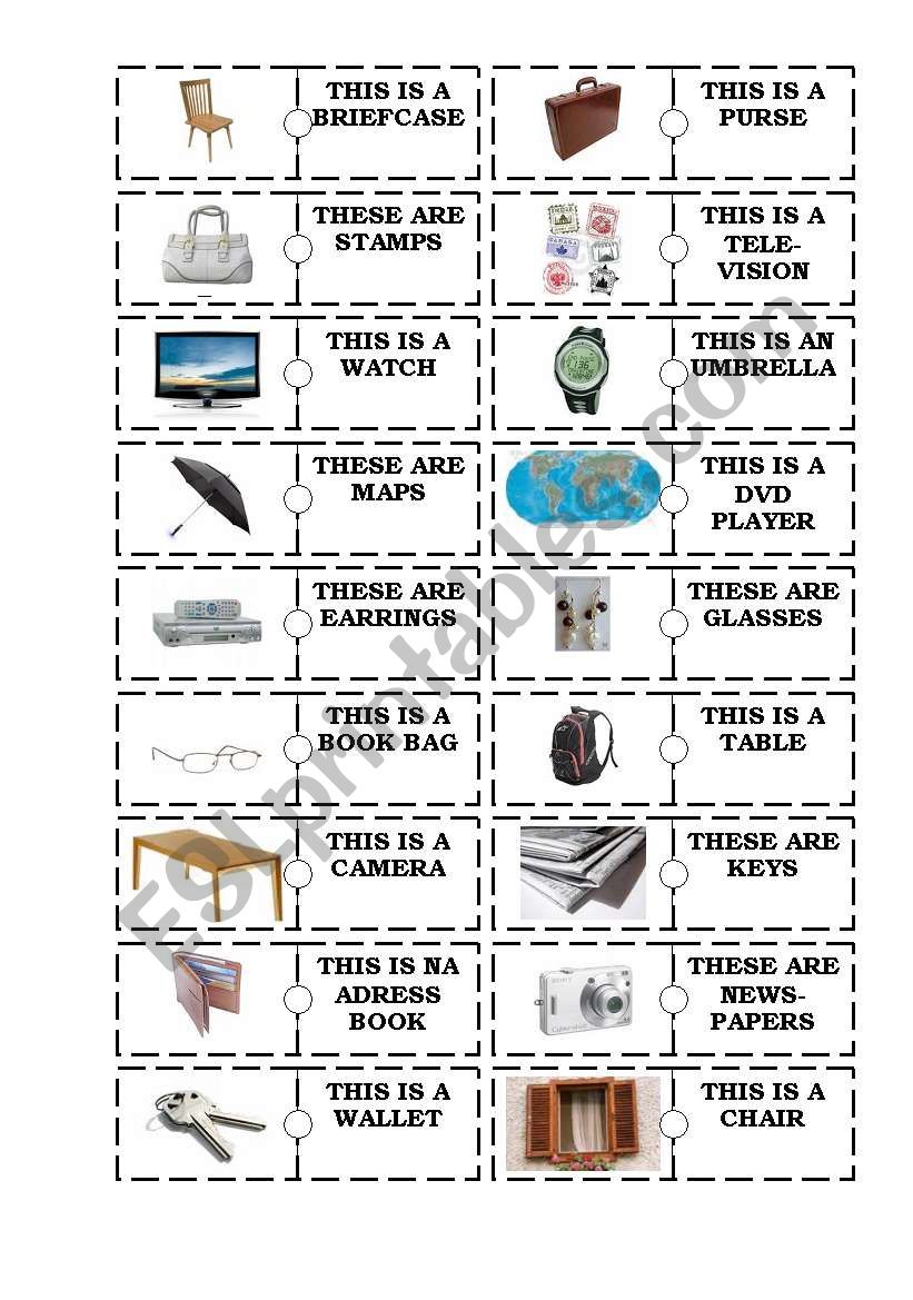 Domino Classroom Objects And Some Objects Esl Worksheet By Taisy