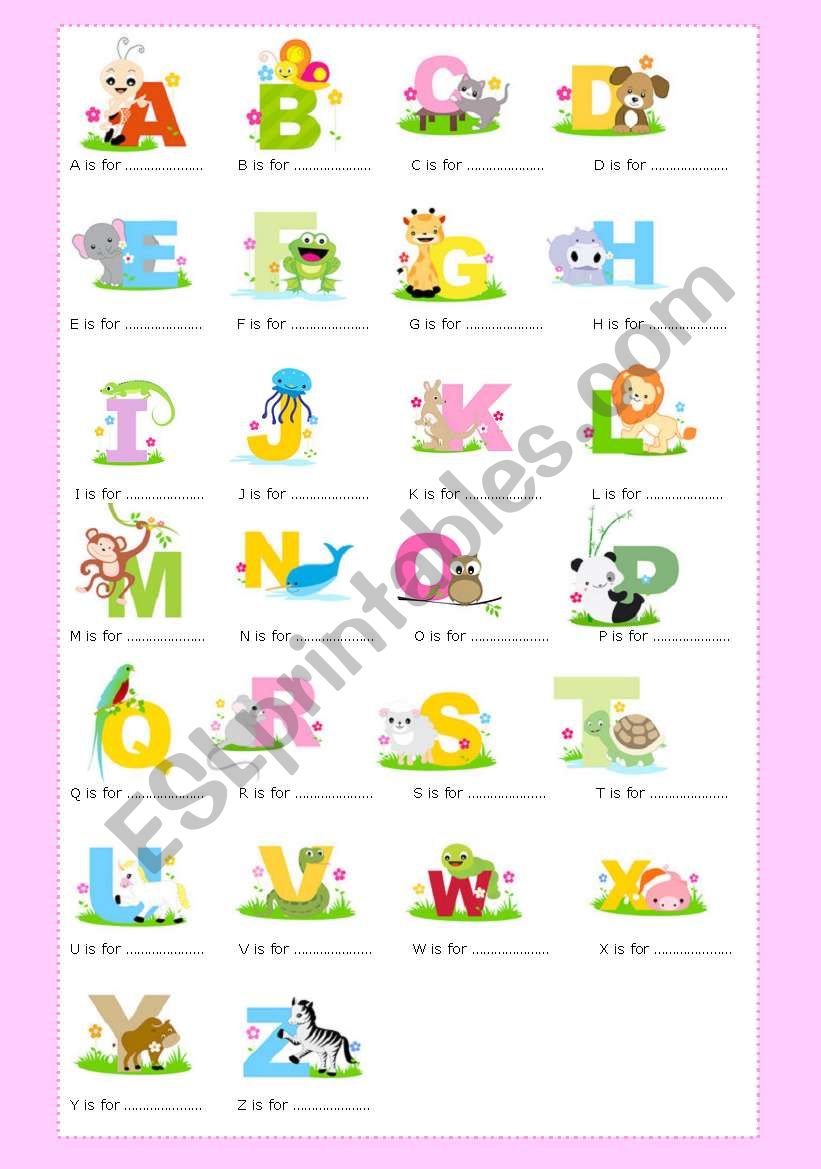 My animal alphabet worksheet
