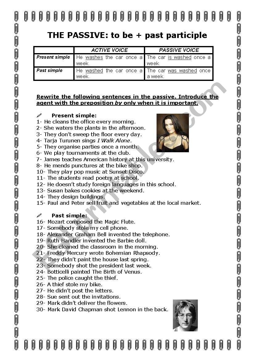 Passive voice worksheet