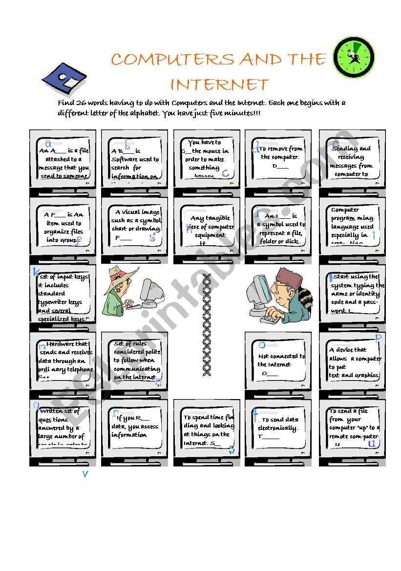 COMPUTERS AND THE INTERNET worksheet