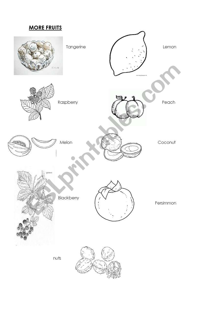 Fruits worksheet