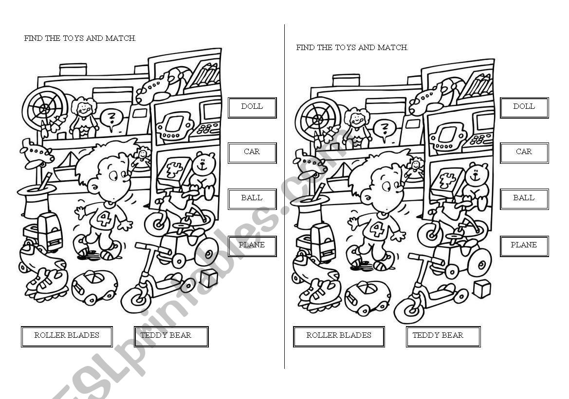 find the toy and match worksheet