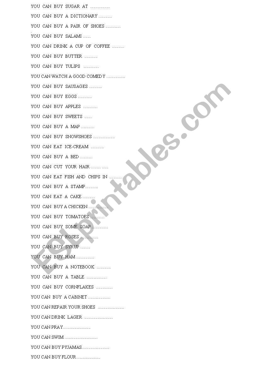 SHOPS2 worksheet