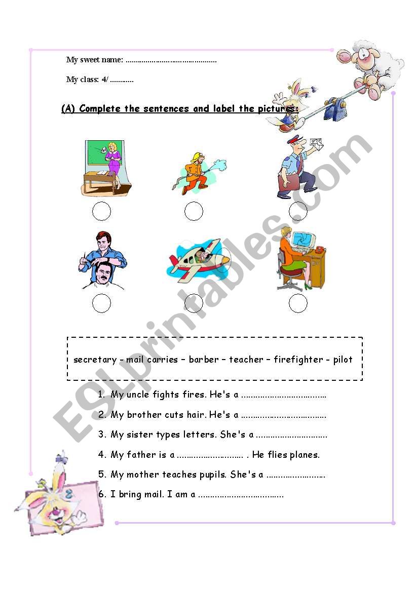 Family activities worksheet