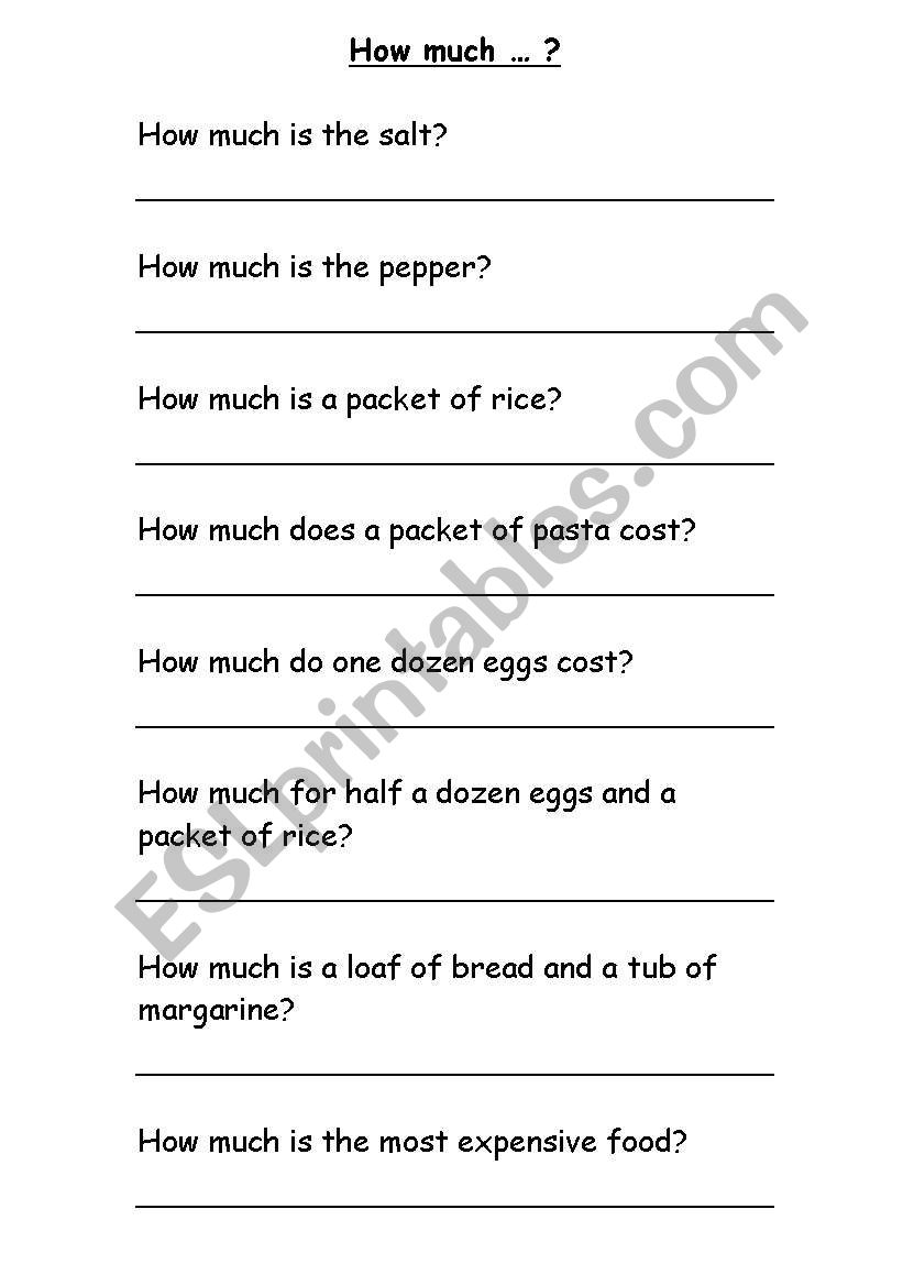 Supermarket shopping: how much?