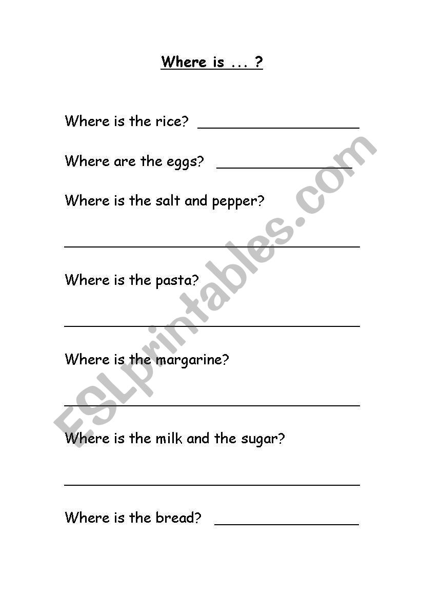 Supermarket shopping: where is ...?