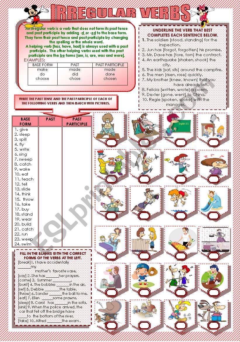 IRREGULAR VERBS worksheet