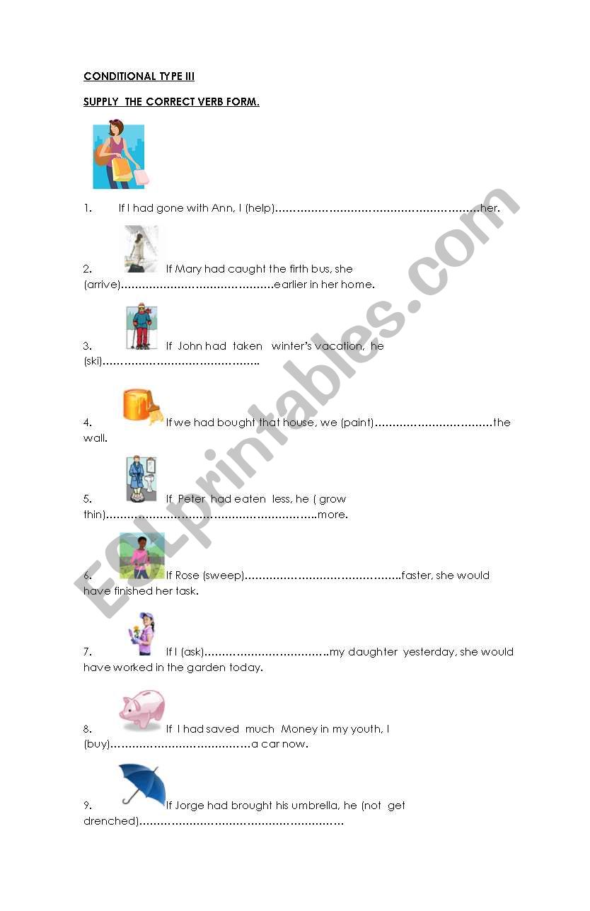 CONDITIONAL TYPE III worksheet