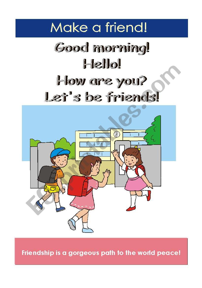 Posters Make a friend!  worksheet