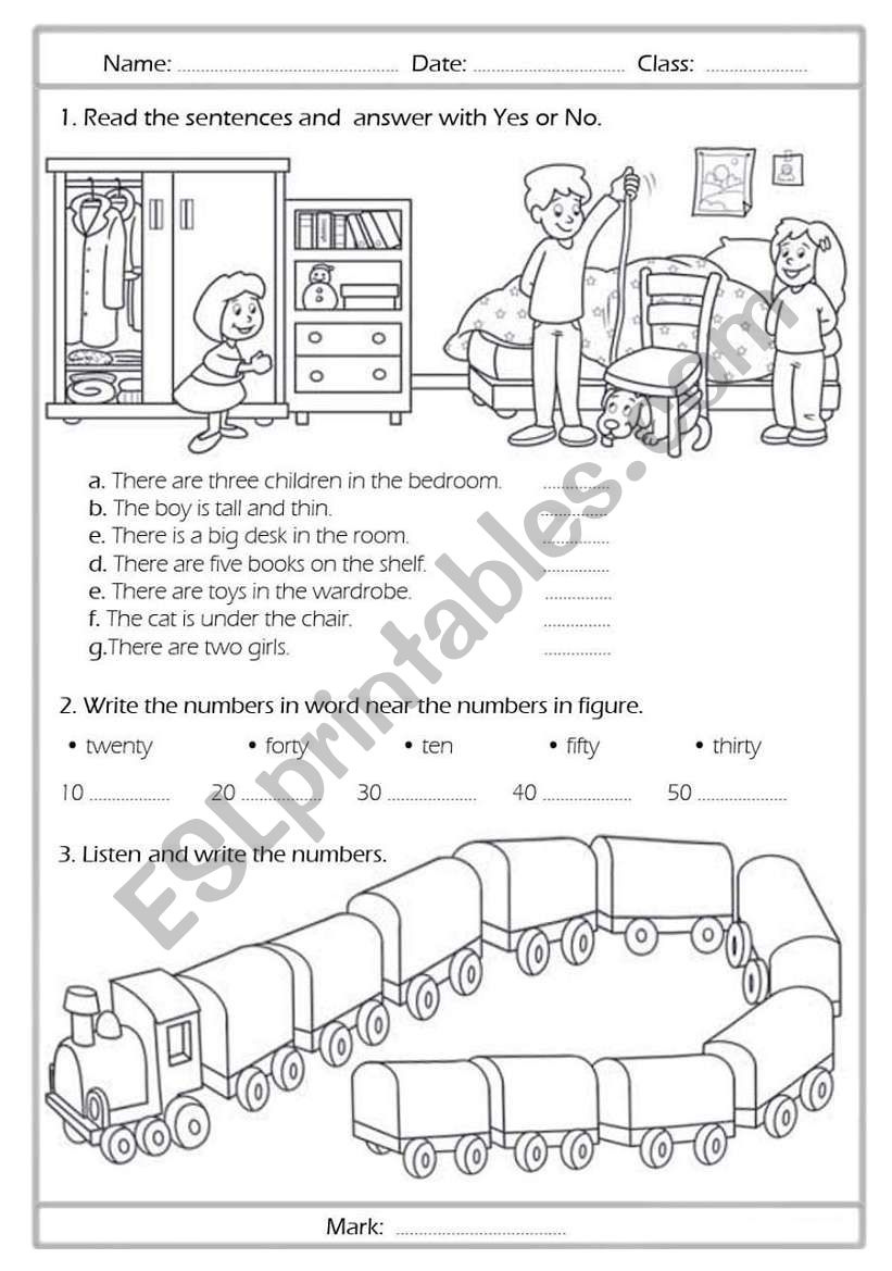 english test worksheet