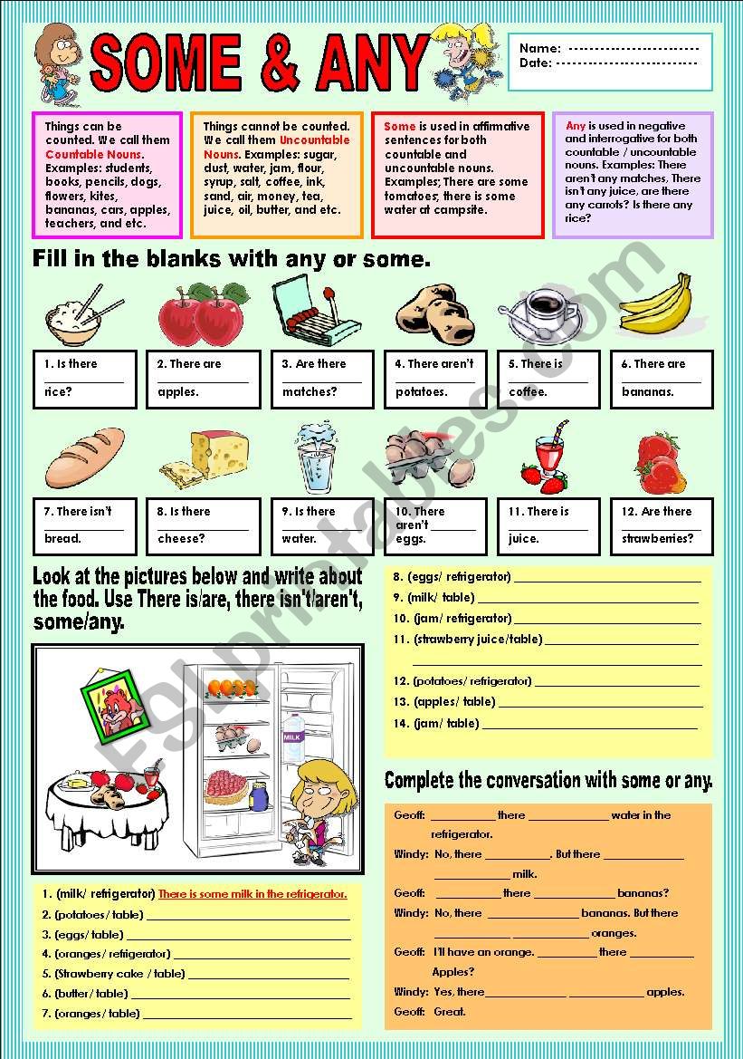 Some &  Any worksheet