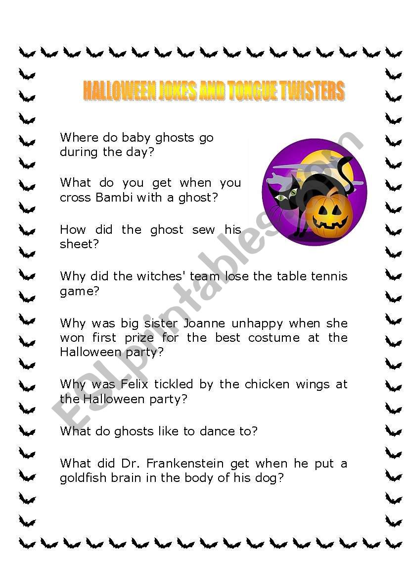Halloween Jokes and Tongue Twisters