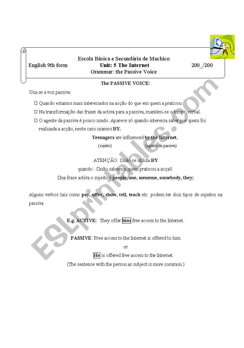 passive voice worksheet