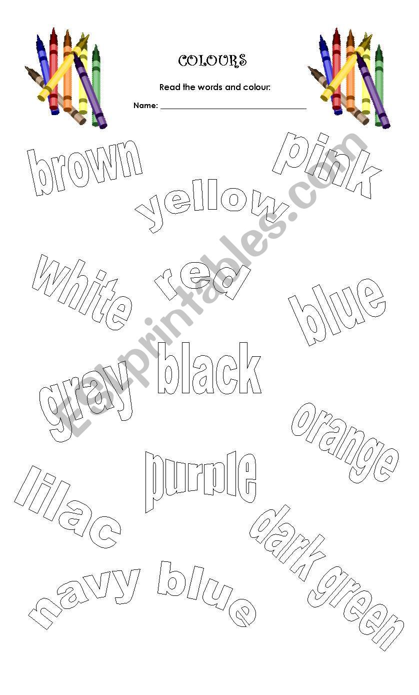 Colour Words worksheet