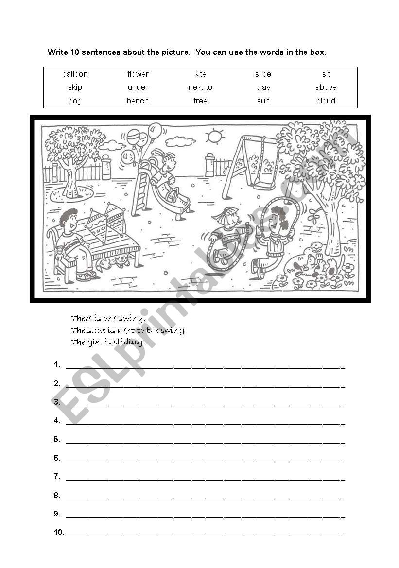 vocabulary&creative writing worksheet