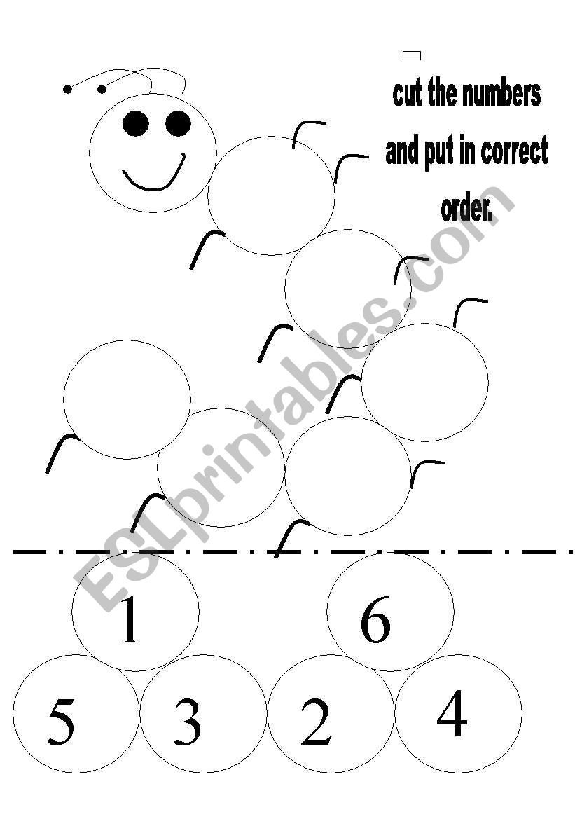 numbers catterpillar worksheet