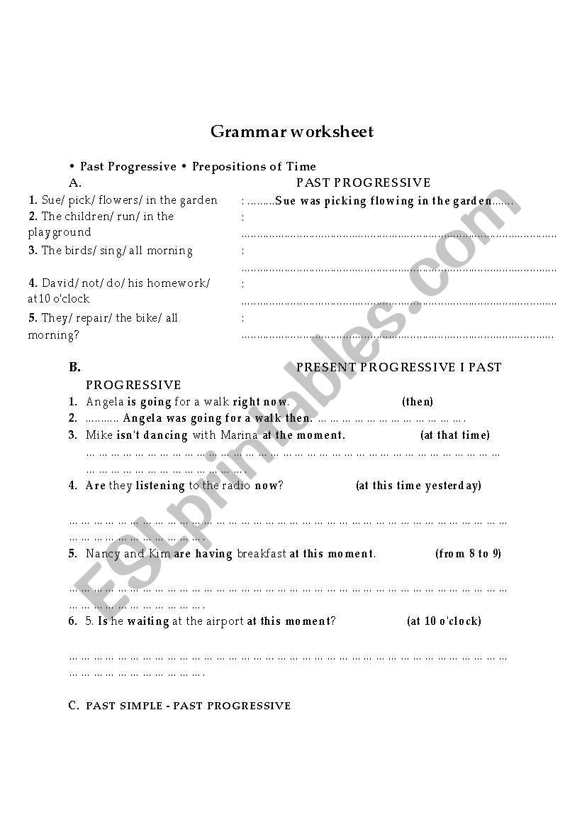 gramma revision workseet worksheet