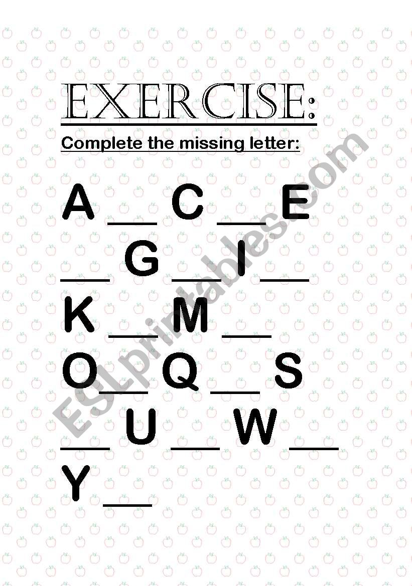 complete alphabets and words worksheet