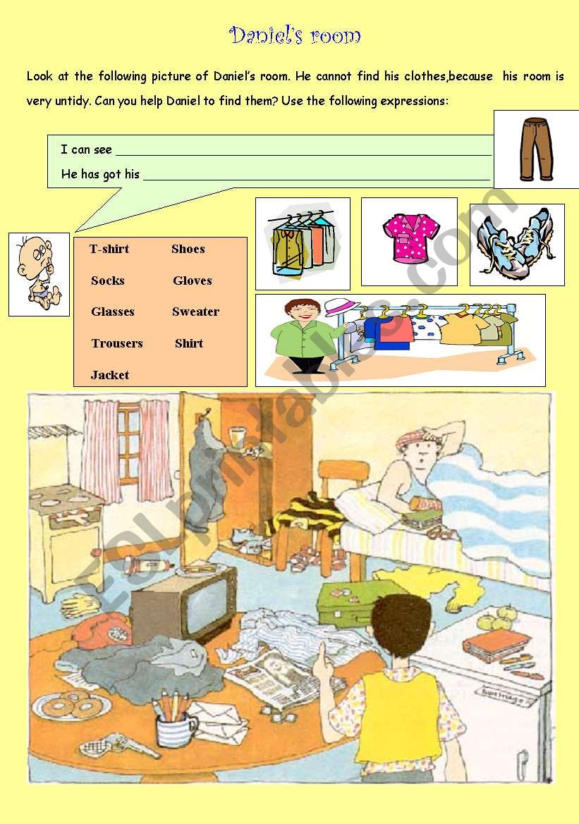 MESSY ROOM worksheet