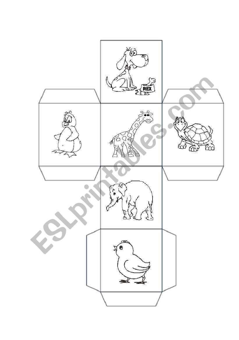 ANIMAL DICE worksheet