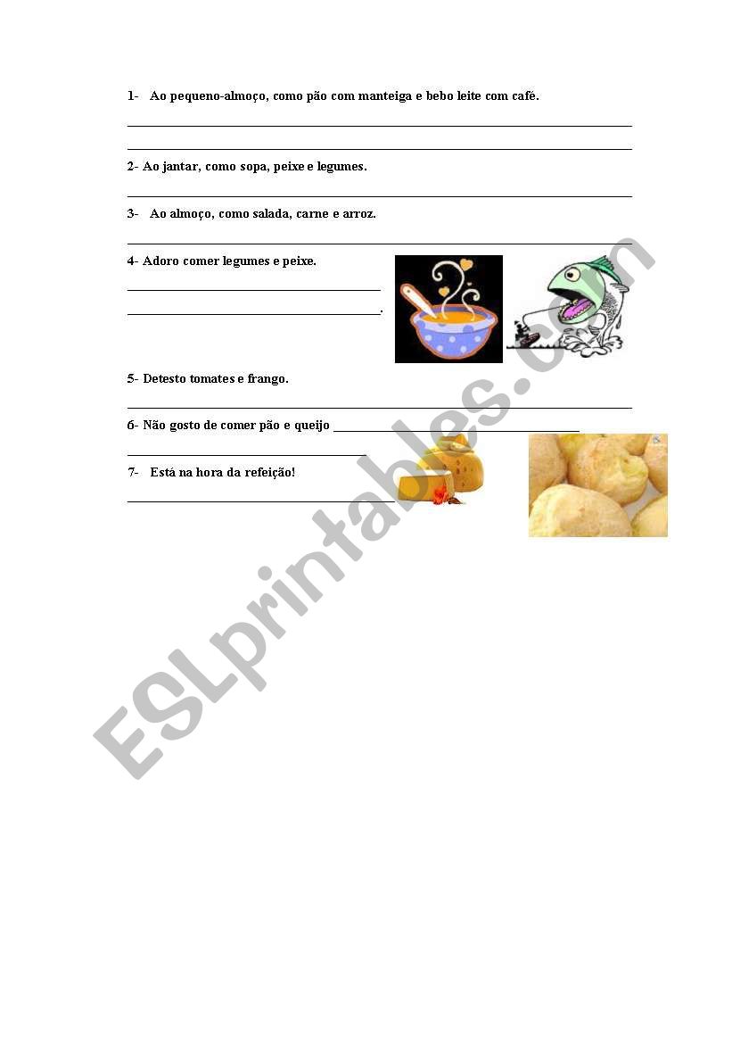 Food worksheet