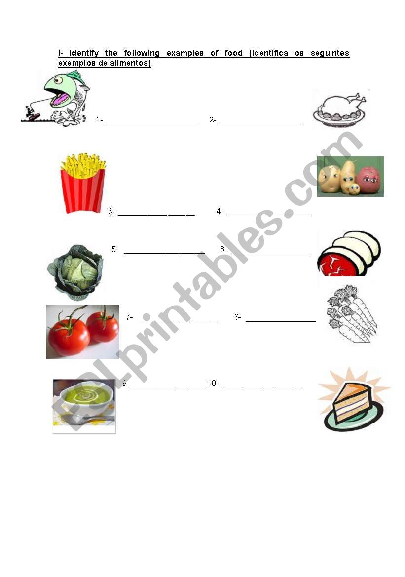 Food worksheet