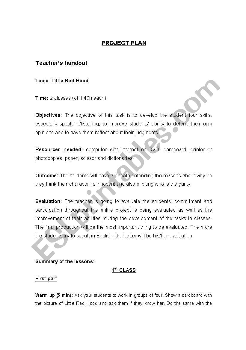 Hoodwinked Project - teachers notes