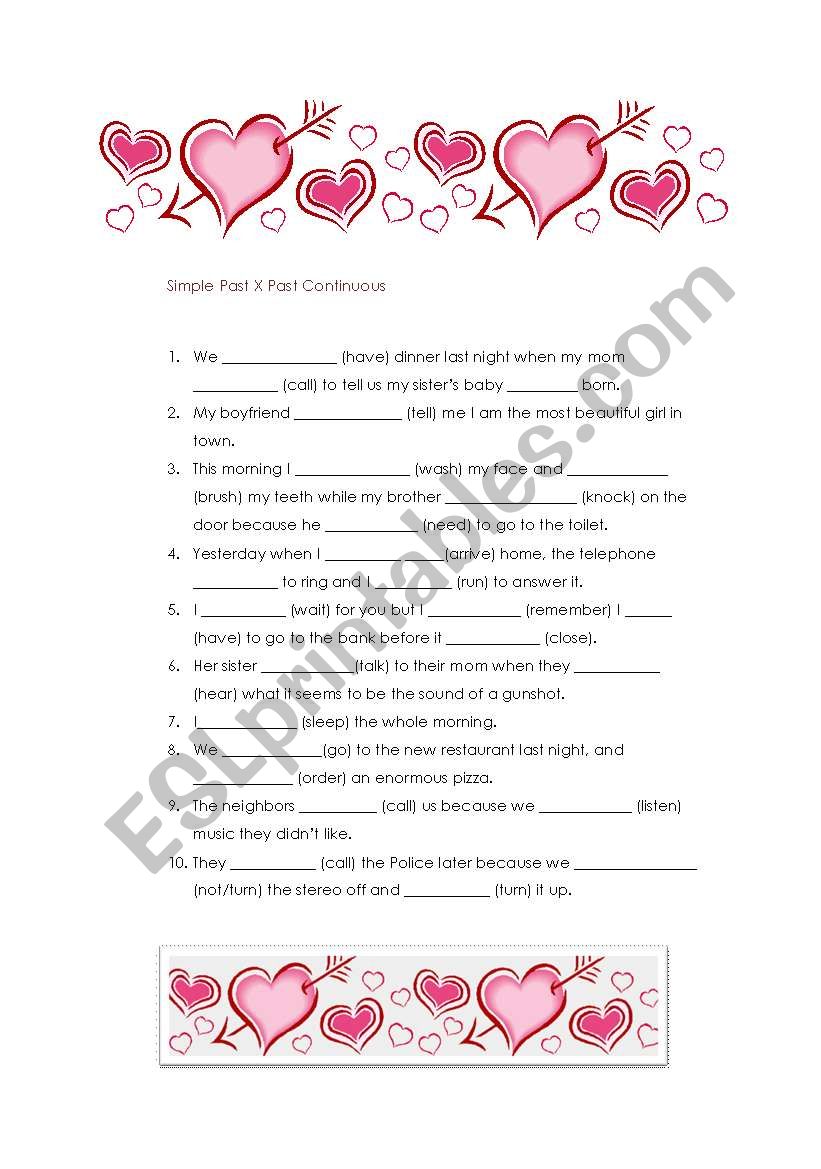 Simple Past X Past Continuous worksheet