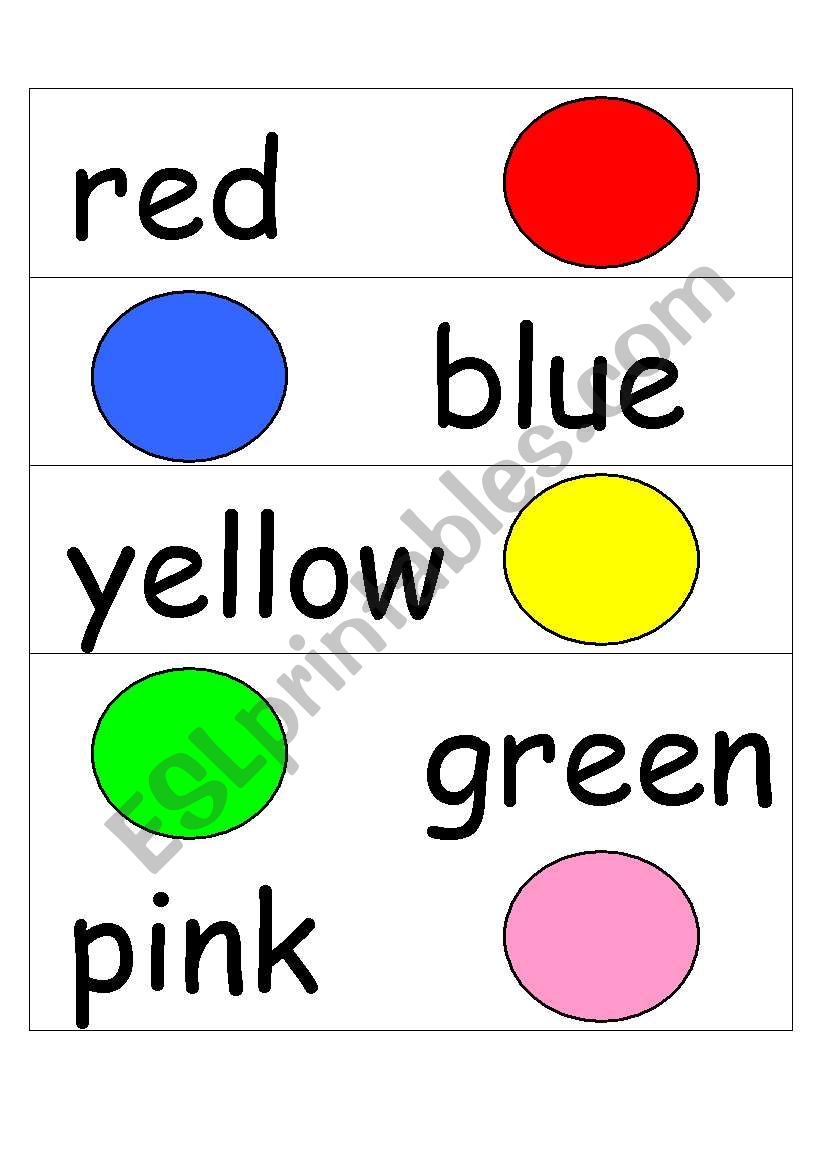 colours flashcards worksheet