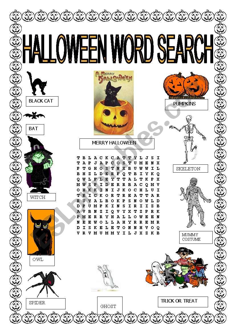 HALLOWEEN WORD SEARCH worksheet