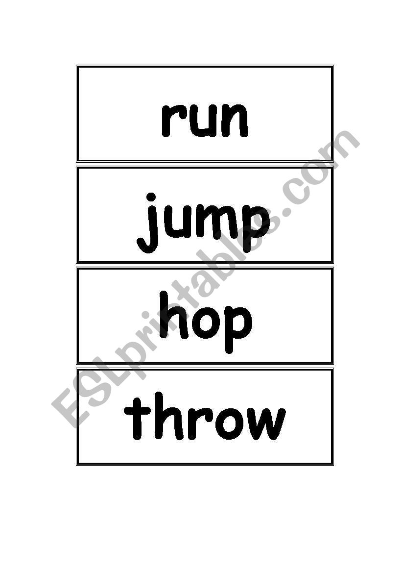 Action words worksheet