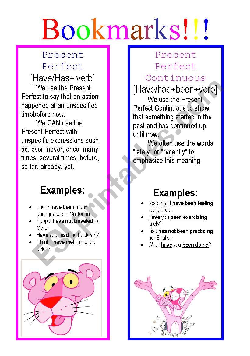 Bookmarks!!! worksheet