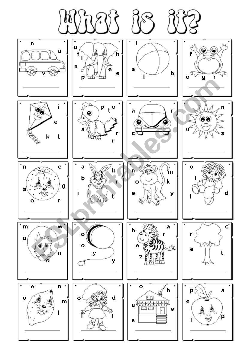 What is it? - ABC illustrated worksheet