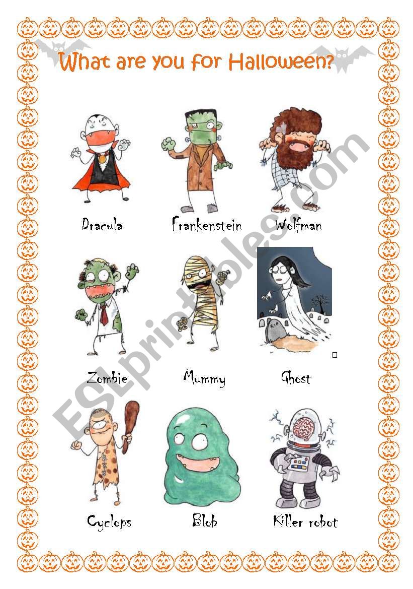 What are you for Halloween? worksheet