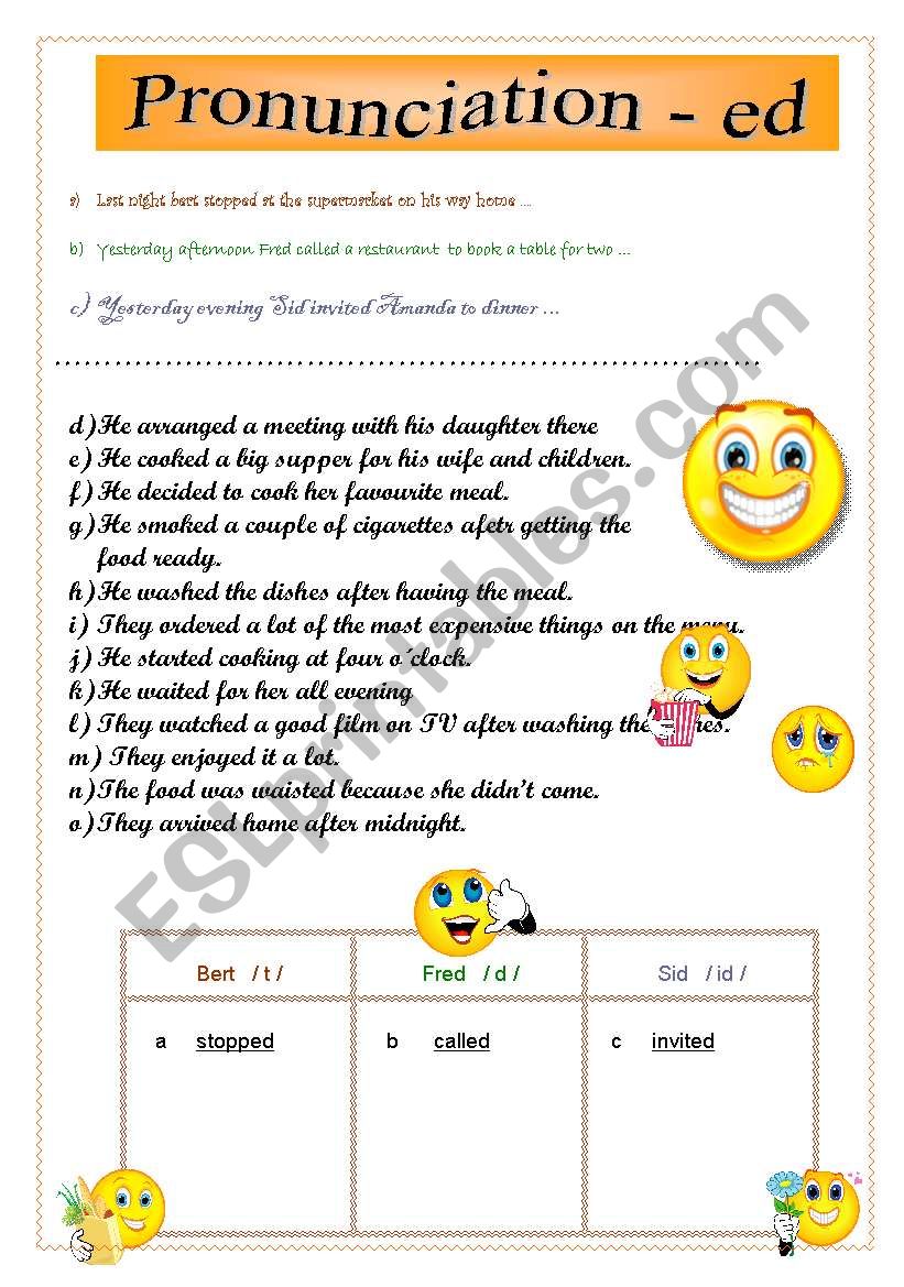 simple past - regular verbs pronunciation 