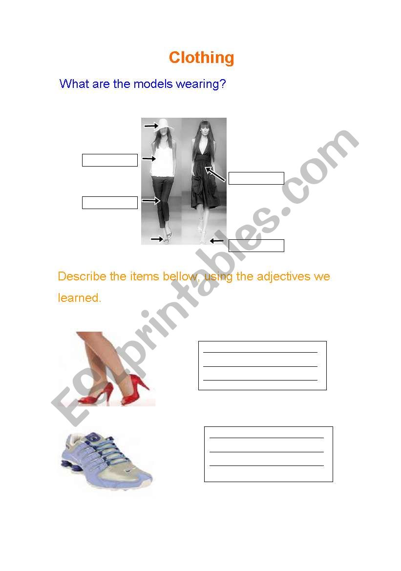 Describing clothes worksheet