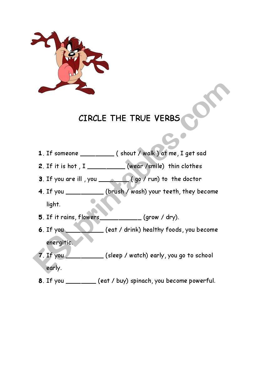 Circle the true words worksheet