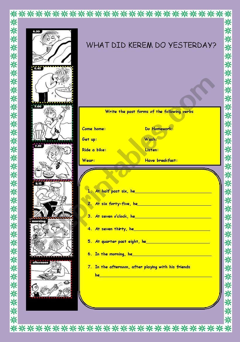 past simple with daily routine verbs