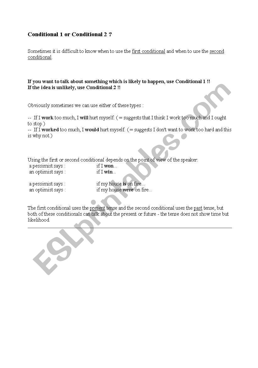 conditional clauses worksheet