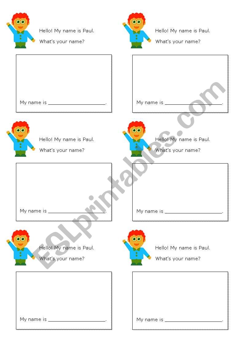 Whats your name? worksheet