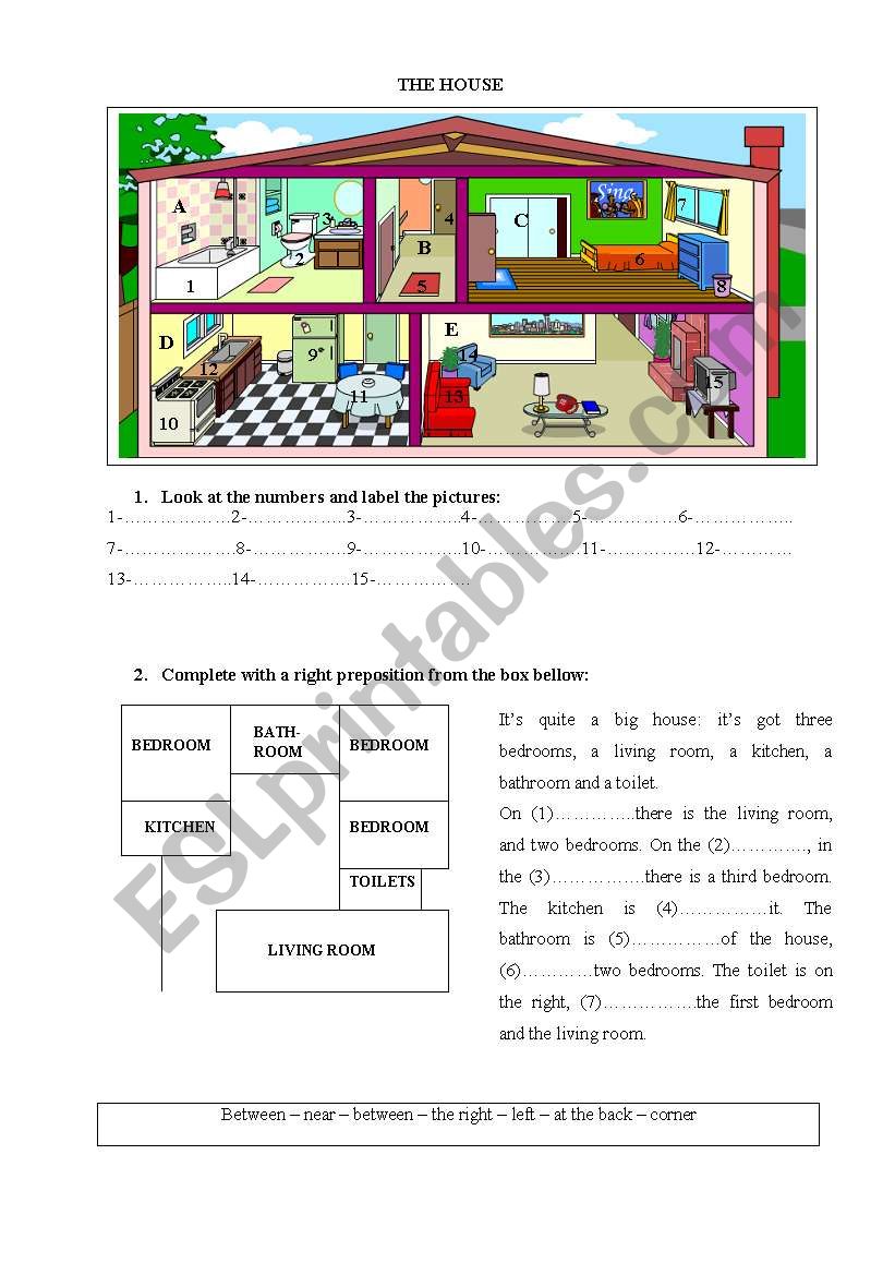 the house worksheet