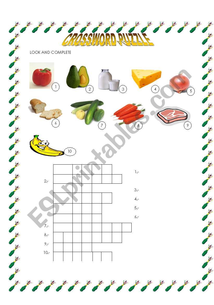 crossword  worksheet