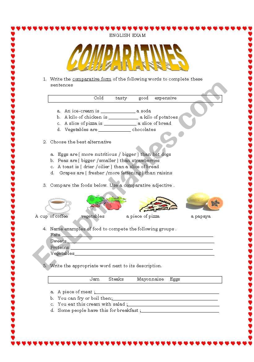 comparatives worksheet