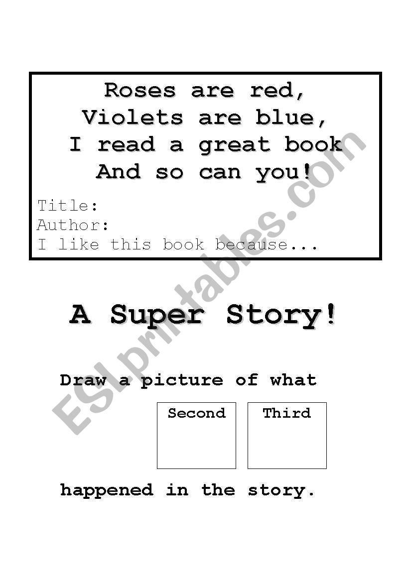 SUper Story worksheet