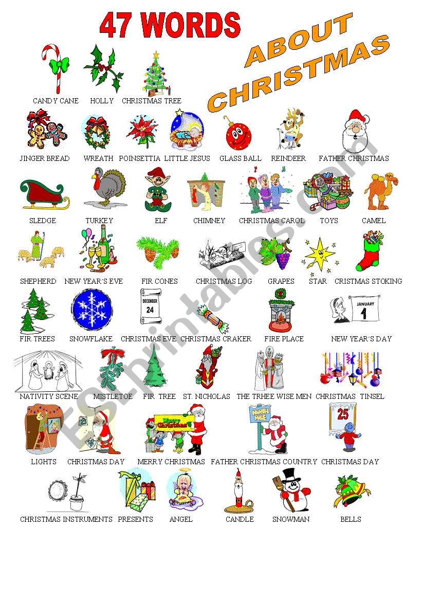 CRRISTMAS VOCABULARY worksheet