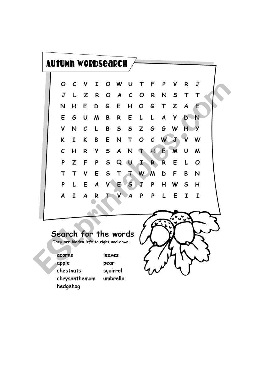 Autumn worksheet