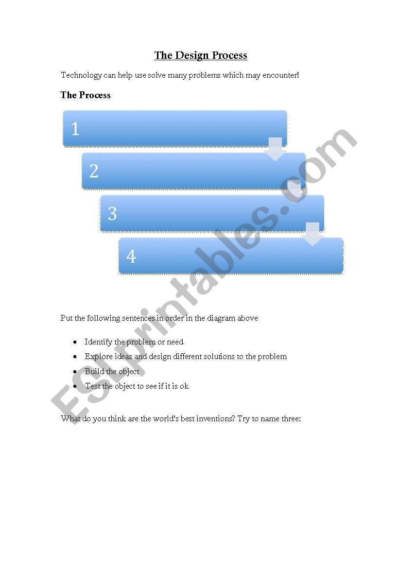 The design process worksheet