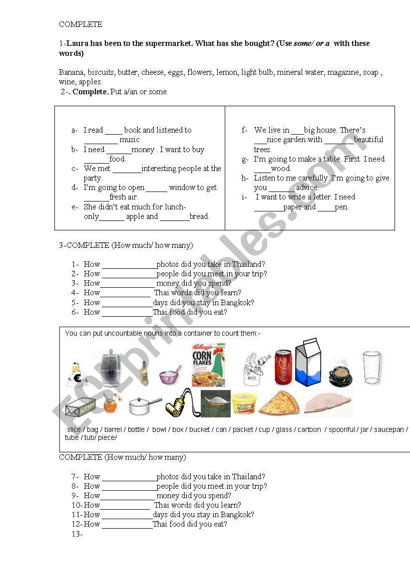 countable and uncountable nouns